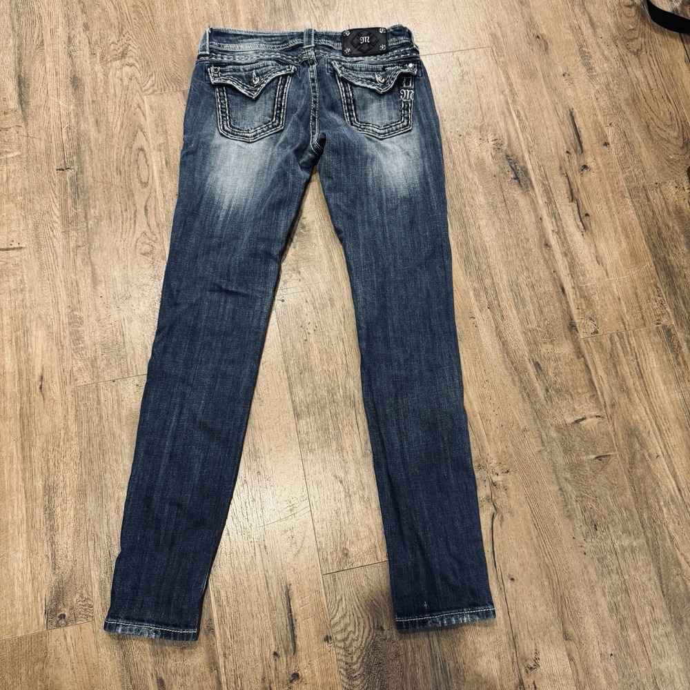 Miss Me Cuffed Skinny Jeans Womens 28X31 Flap Pocket Stretch JS5014573